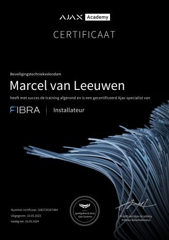 Ajax Fibra Installer certificaat